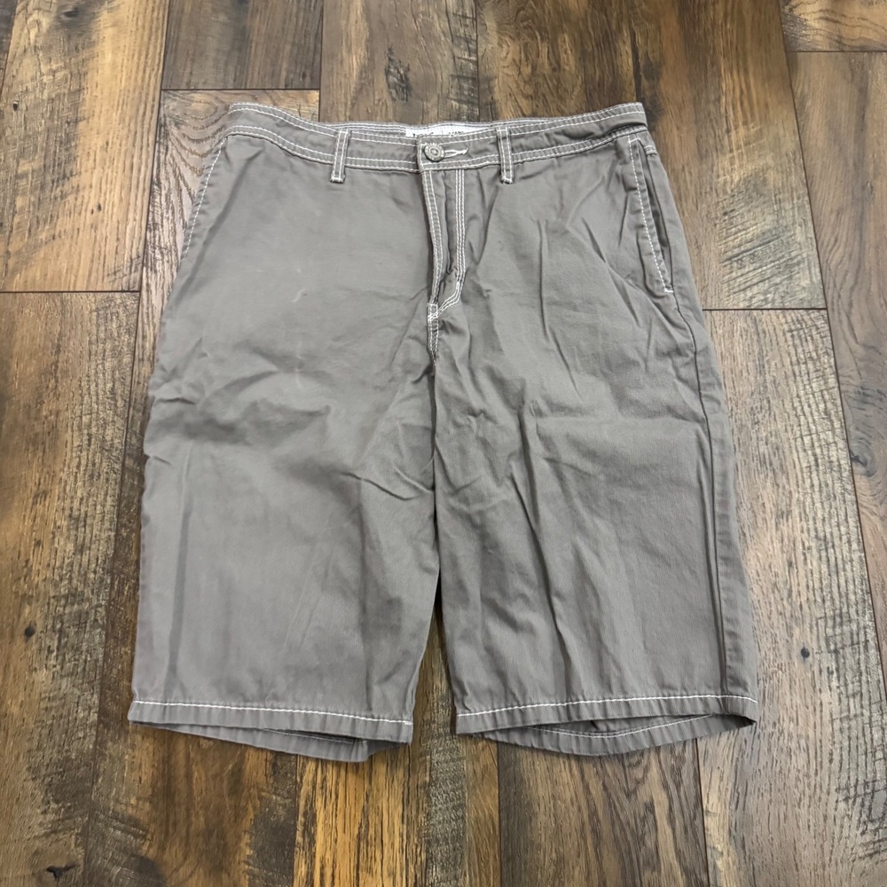 BKE Mens Shorts 32 Gray Standard Fit Cotton Stitch Relaxed Summer Casual Pockets